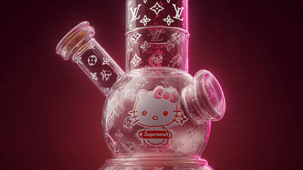 Hello Kitty x Louis Vuitton x Supreme Bong: the Internet’s Wildest Luxury Mashup hello kitty x louis vuitton x supreme bong